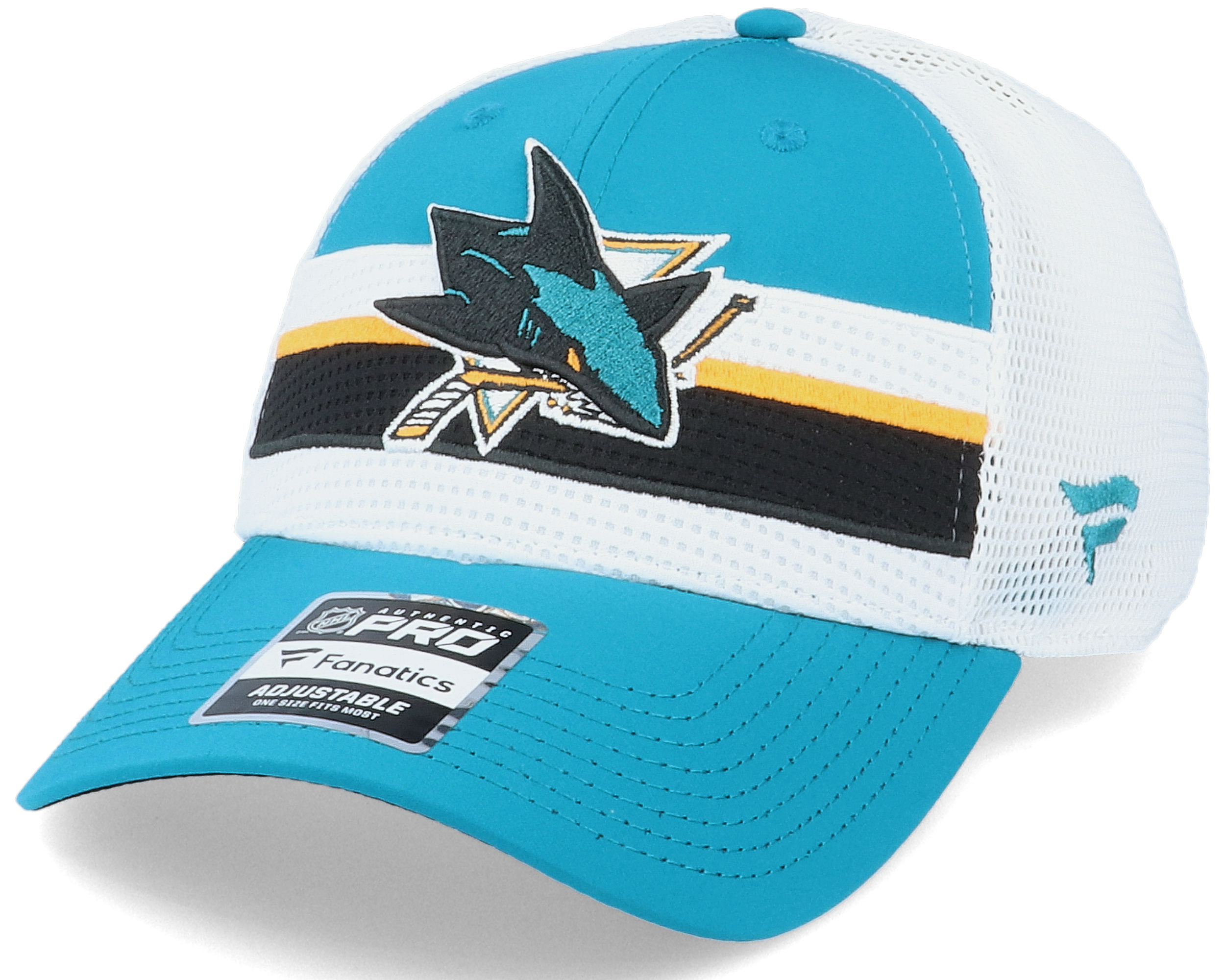 San Jose Sharks Authentic Pro Draft Petrol Blue White Trucker