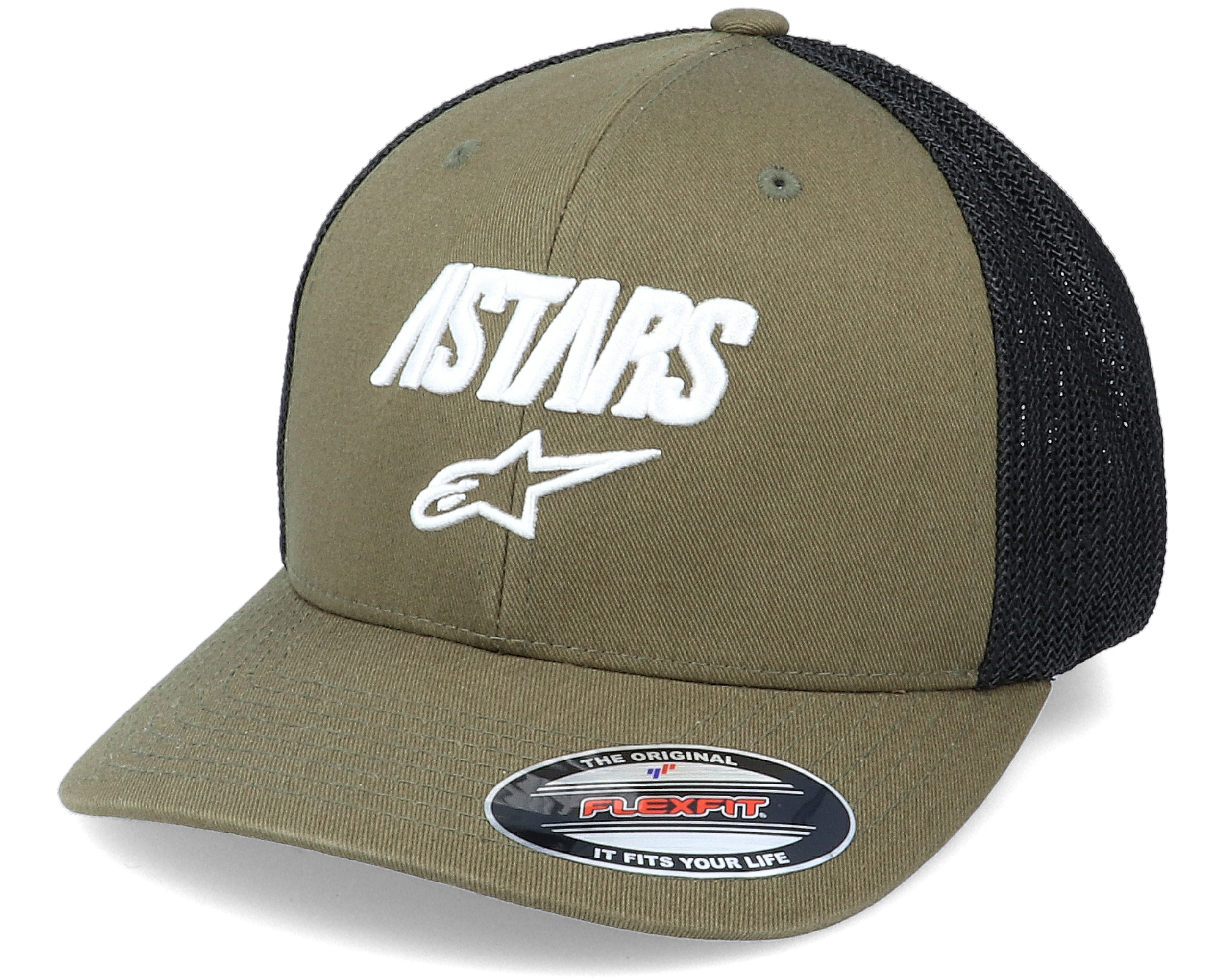 Angle Stretch Mesh Military Black Flexfit Alpinestars Cap