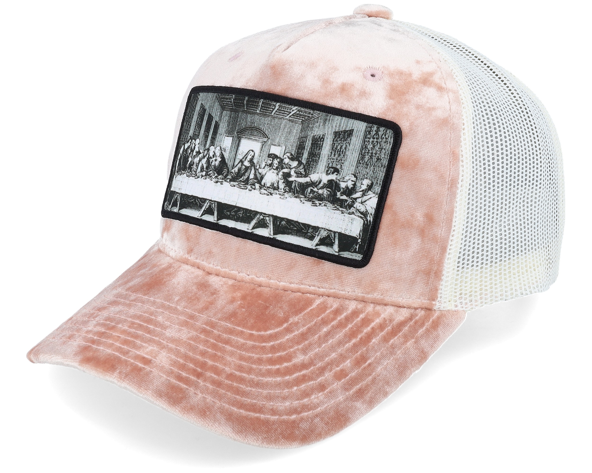 Last Supper Peach Ivory Velvet Trucker Public Domain Keps Hatstore Se