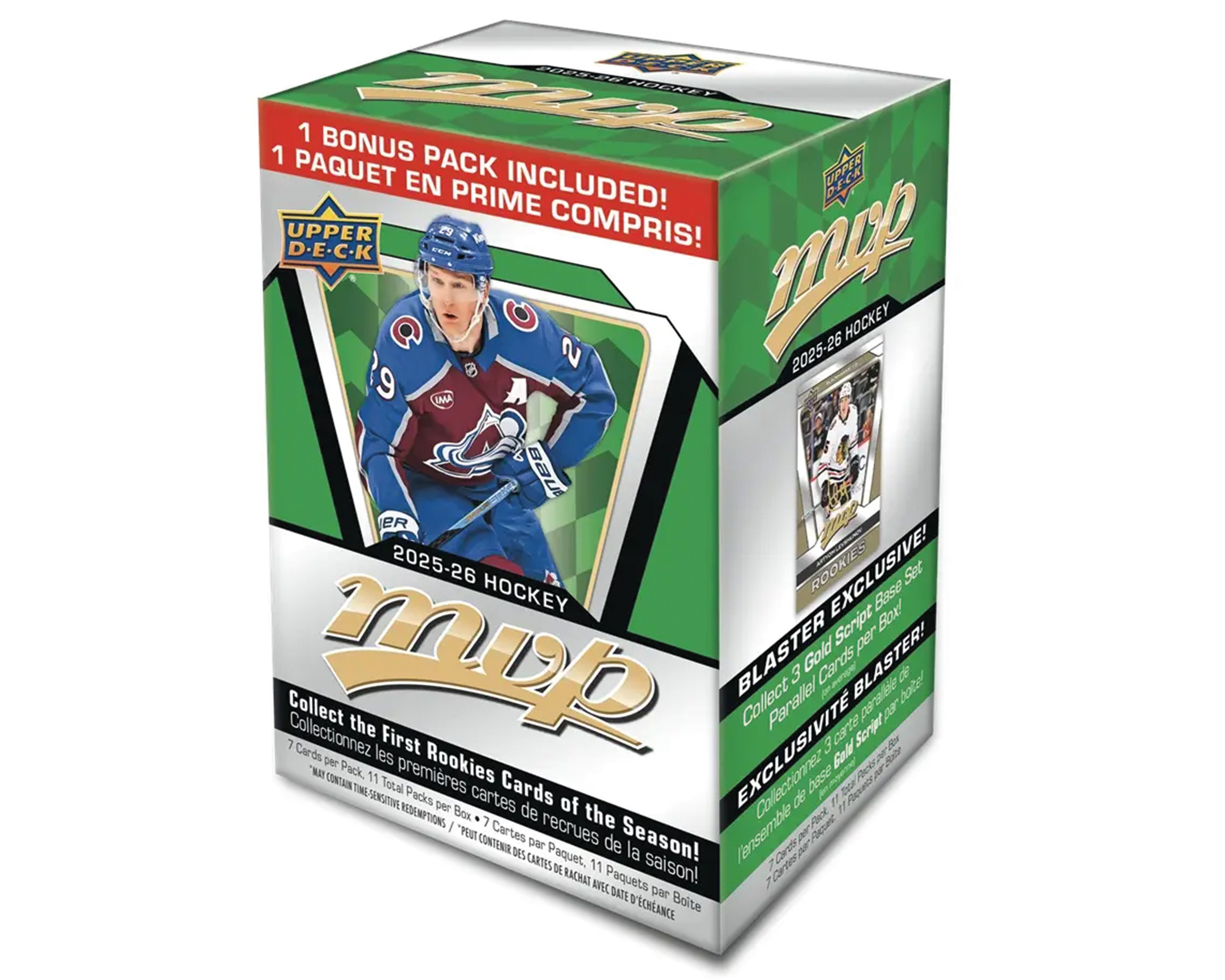 NHL 2025-26 MVP Blaster Box - 11 Packs (77 Cards + 1 Bonus Pack)