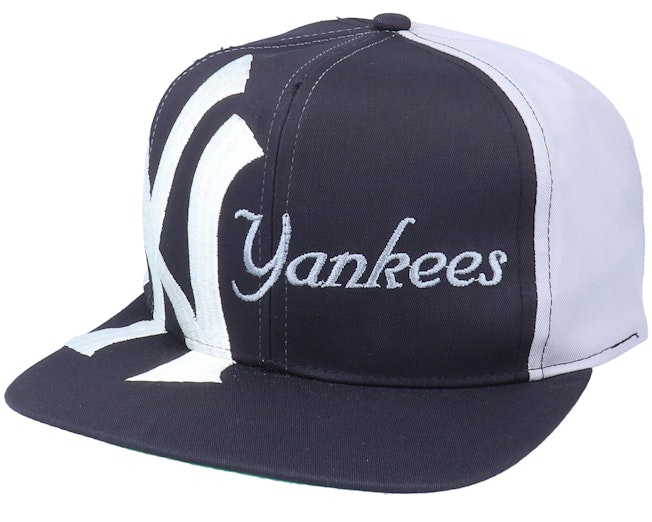 New York Yankees Big Text Mlb Vintage Navy Grey Snapback Twins Enterprise Caps Hatstoreworld Com