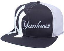 New York Yankees Big Text MLB Vintage Navy/Grey Snapback - Twins Enterprise