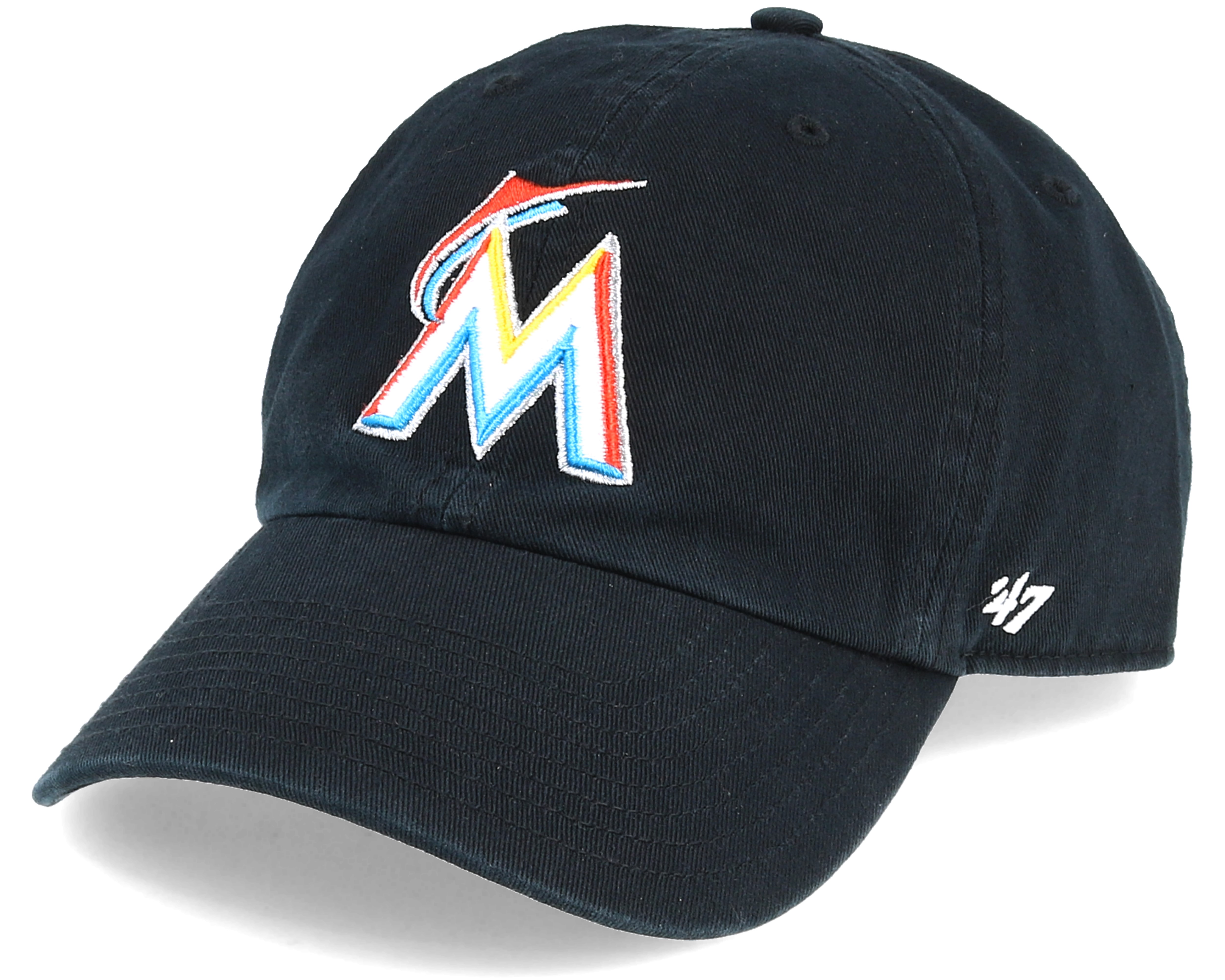 Miami Marlins '47 Clean Up Adjustable Hat - Black