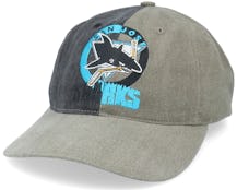 San Jose Sharks San Jose Sharks Old English Logo NHL Vintage Beige/Black  Snapback - Twins Enterprise cap