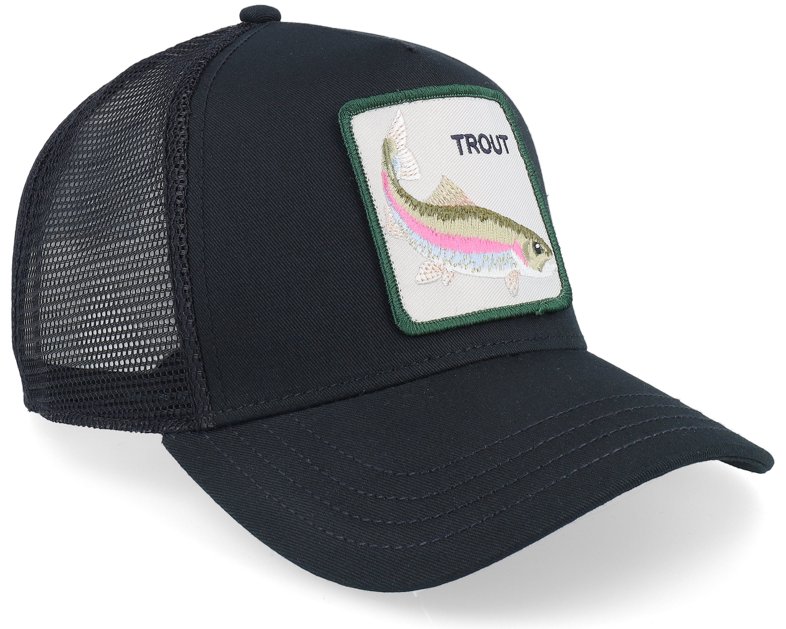 The Trout Fish Global Core Black A-Frame Trucker