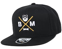 BM Cross Black Snapback - Bearded Man