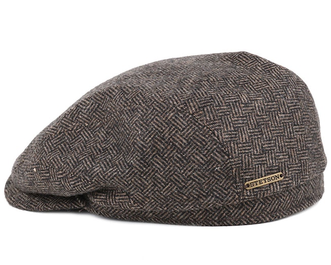 Belfast Basket Weave Herringbone Flat Cap - Stetson caps ...