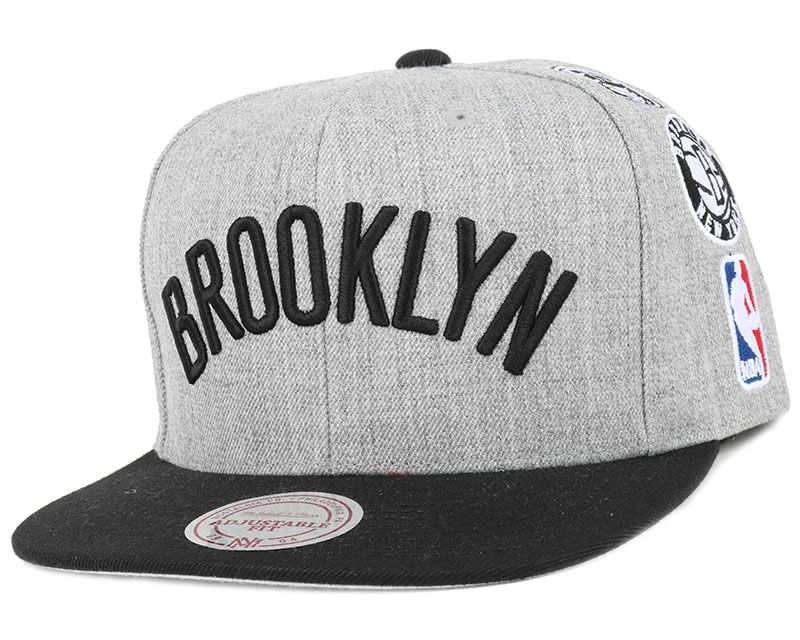 Brooklyn Nets Team Logo History Grey Snapback - Mitchell & Ness cap ...