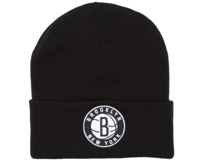 Brooklyn Nets Black Logo Beanie - Mitchell \u0026 Ness muts | Hatstore.nl