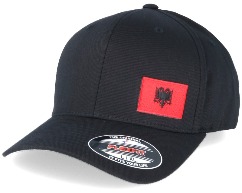 Albania Flag Side Black Flexfit - Iconic cap | Hatstoreworld.com