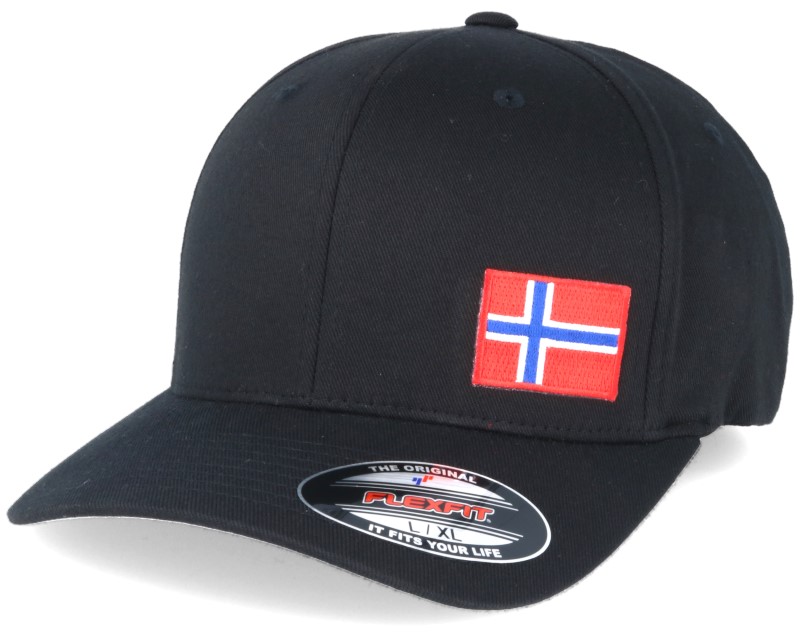 Norway Flag Side Black Flexfit - Iconic cap | Hatstoreworld.com