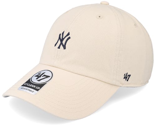 47 Brand - MLB Beige unconstructed Cap - New York Yankees MLB Base Runner Clean Up Natural Dad Cap @ Hatstore