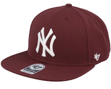 NY Yankees No Shot Captain Dark Maroon/White Snapback - 47 Brand