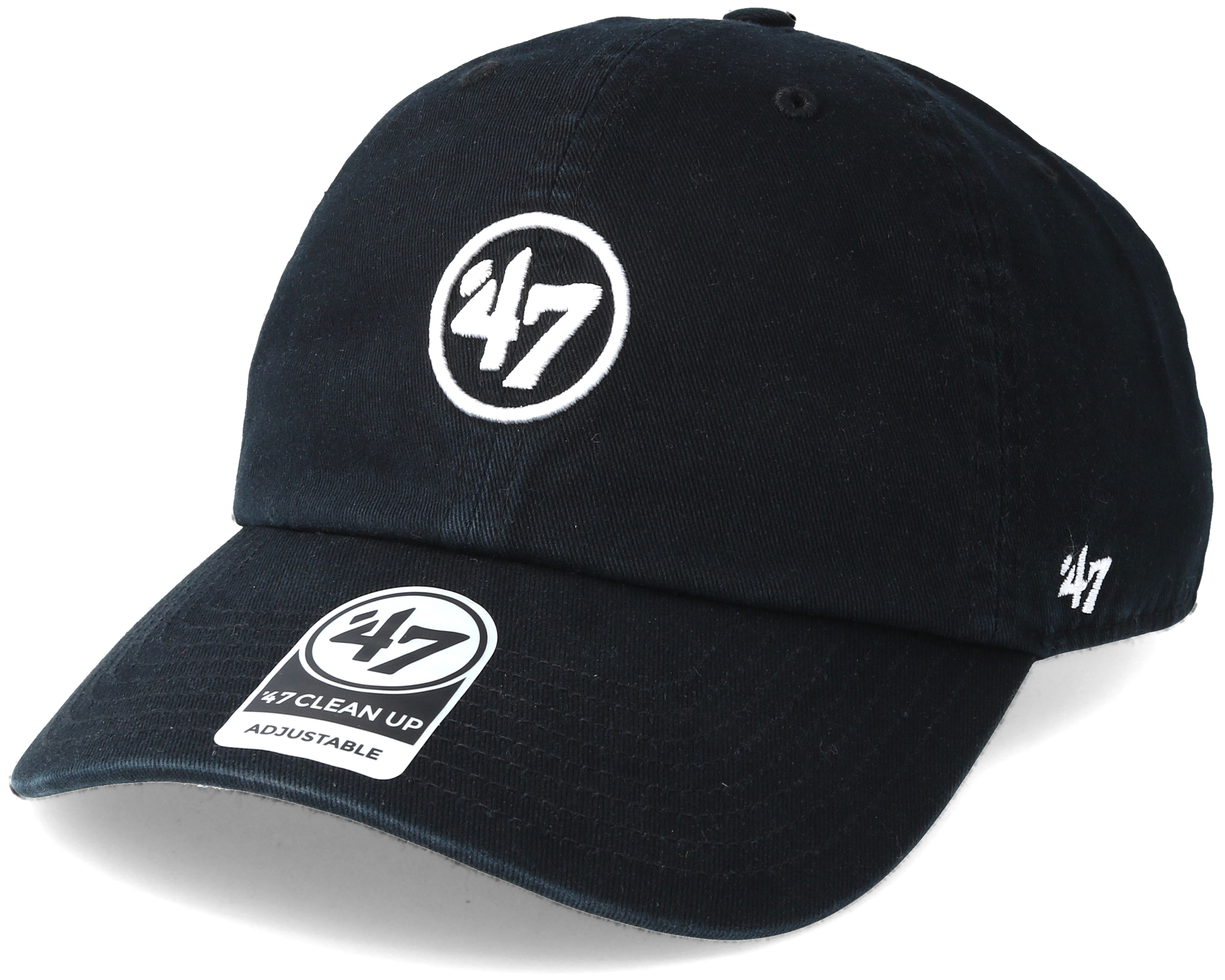 47 Brand Logo Clean Up Black Adjustable - 47 Brand cap | Hatstore.ie