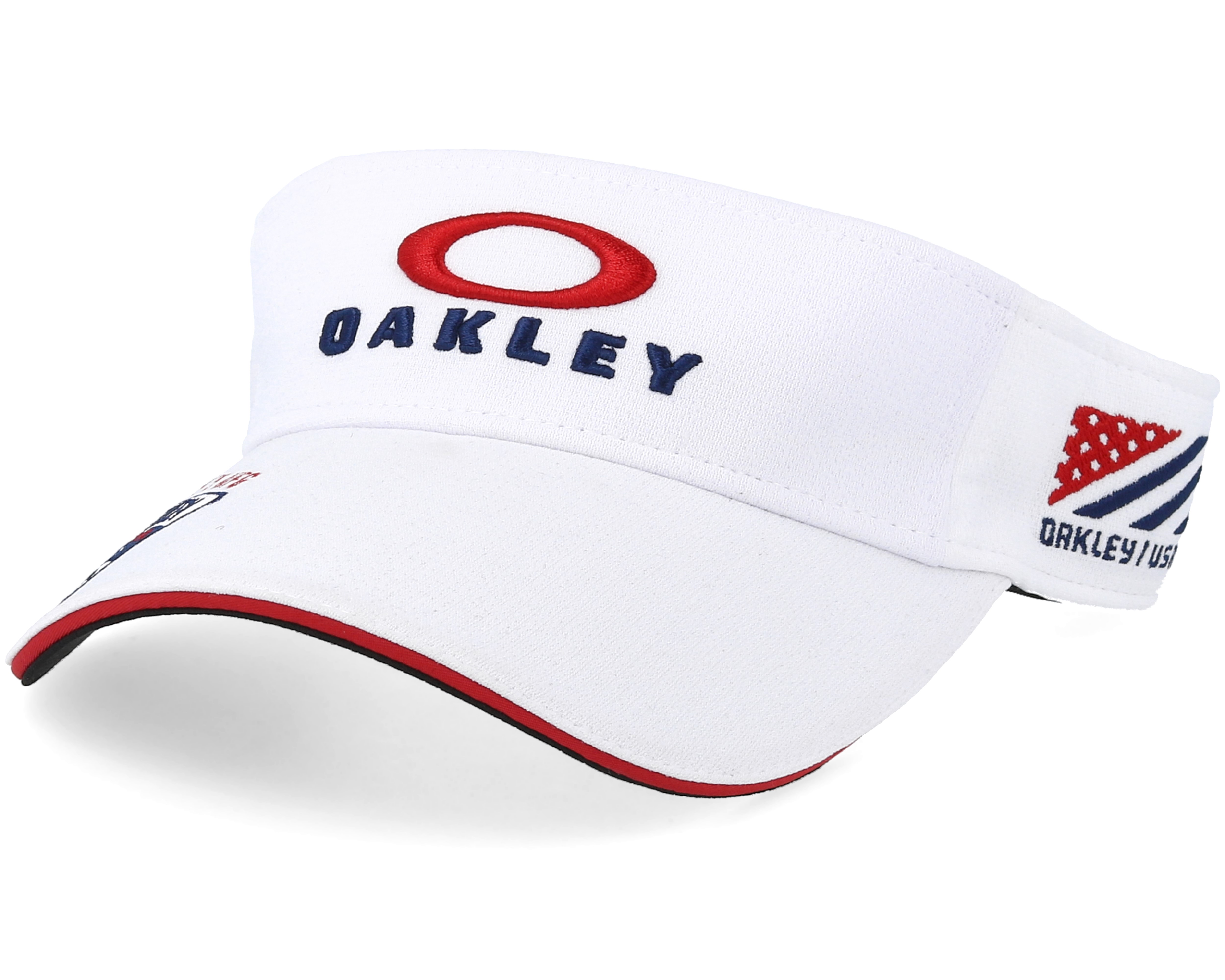 EMB White/Red/Navy Visor - Oakley cap 
