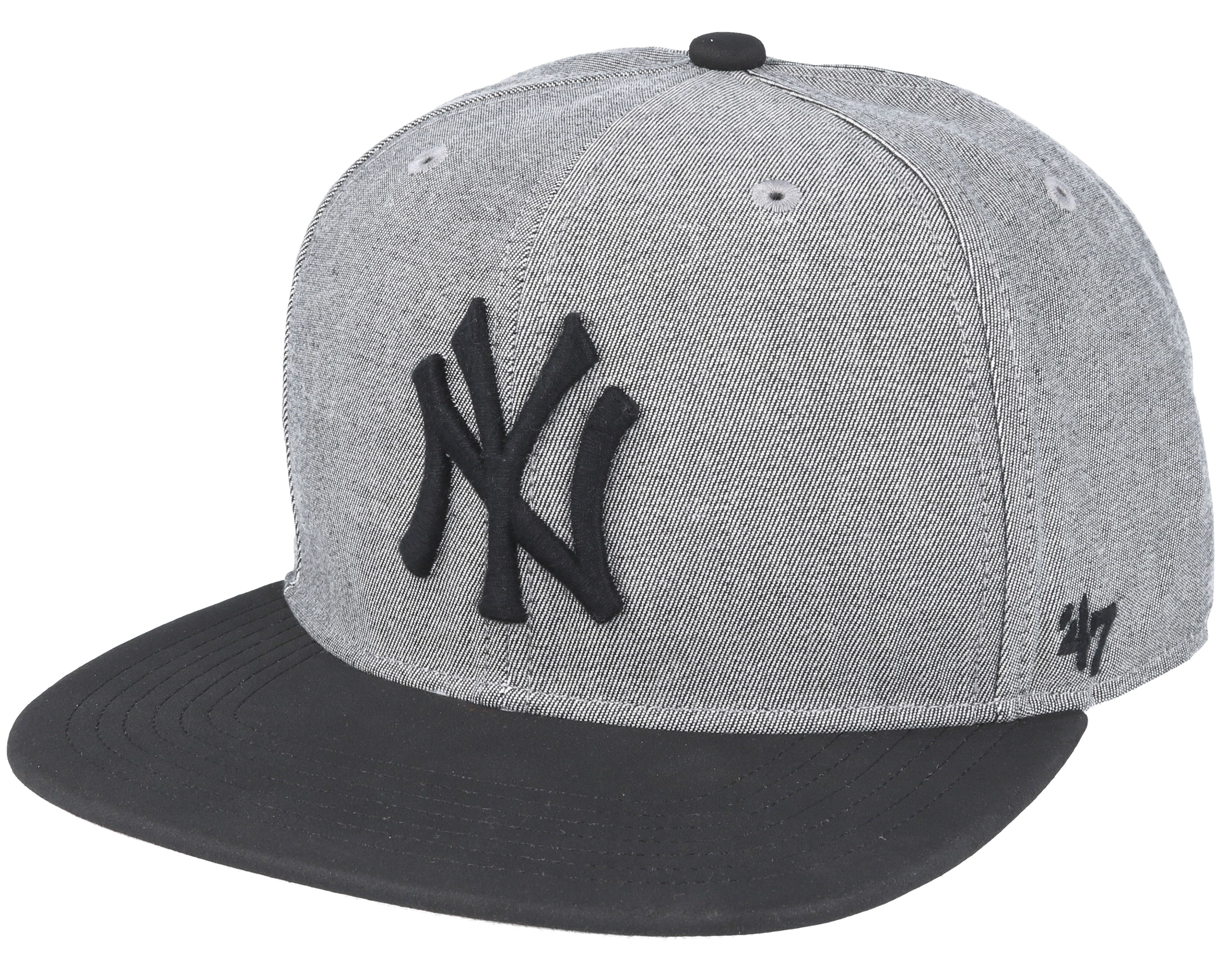 New York Yankees All In Captain Grey/black Snapback - 47 Brand Cap ...
