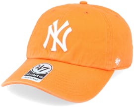 New York Yankees Clean Up Dad Cap Vibrant Orange Adjustable - 47 Brand
