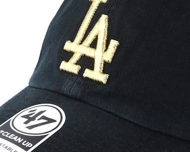 Los Angeles D.W.P. Hat Black Ball Cap with Gold Border Logo