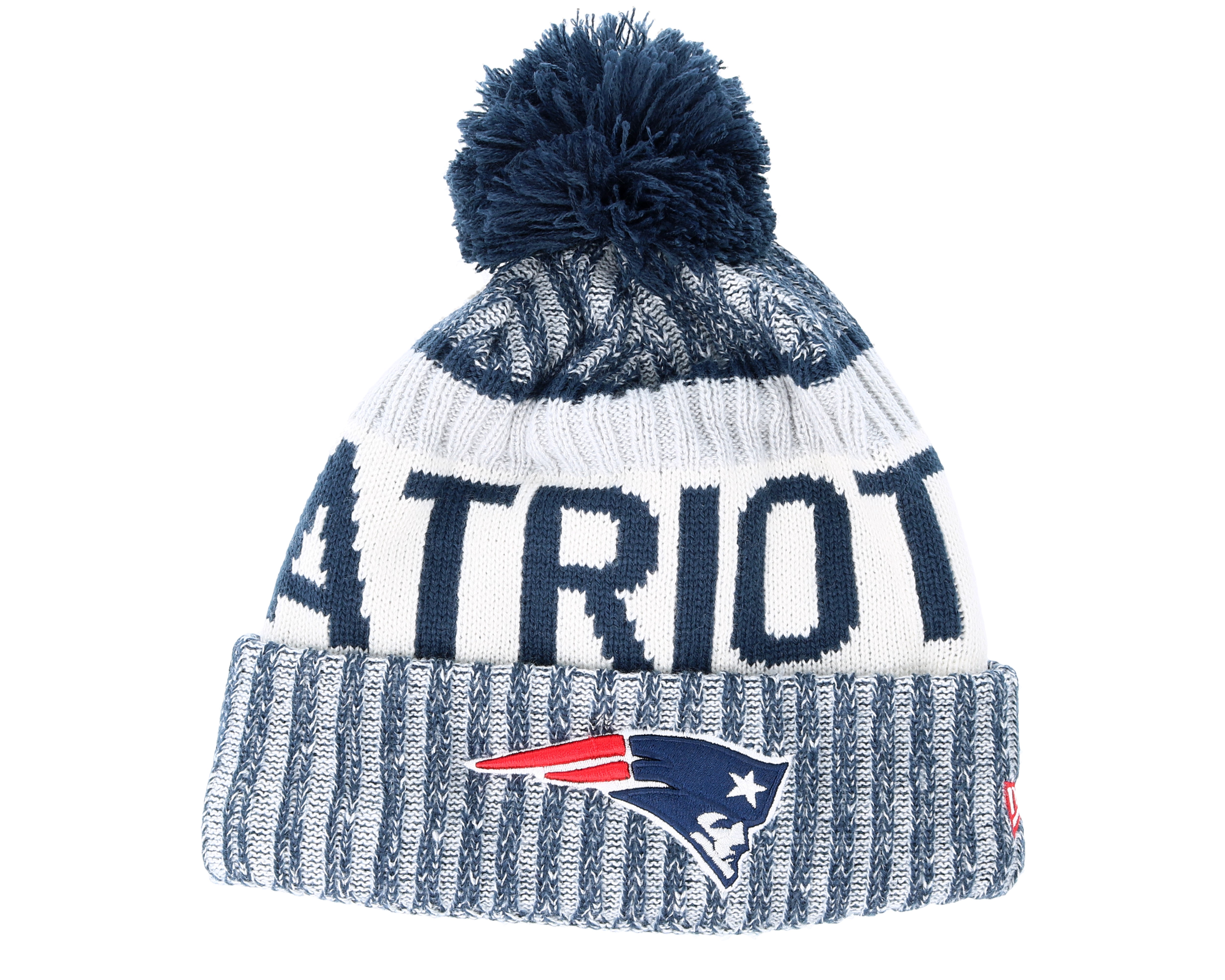 New England Patriots Sport Knit Navy Pom