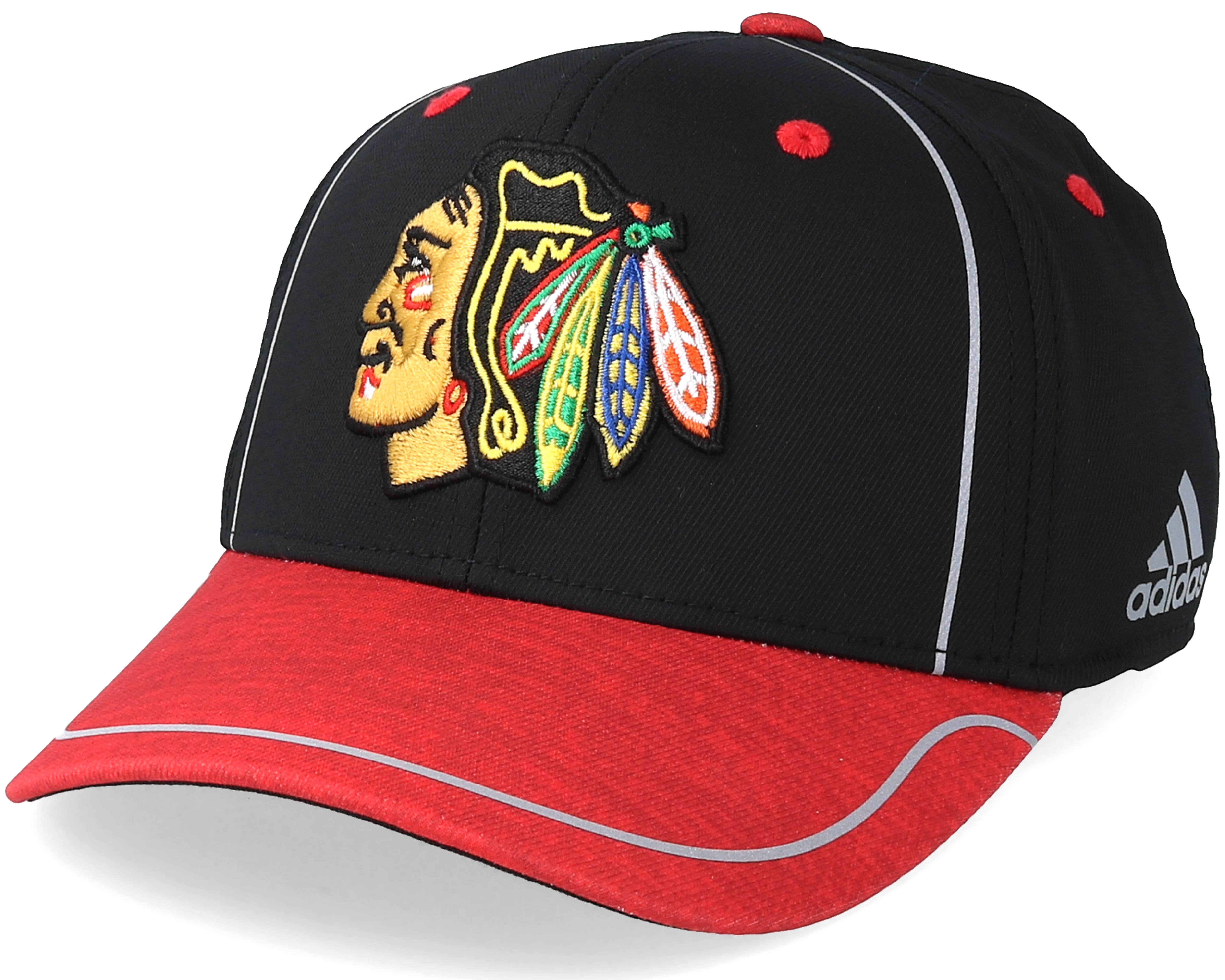 Chicago Blackhawks Alpha Black Red Flexfit Adidas