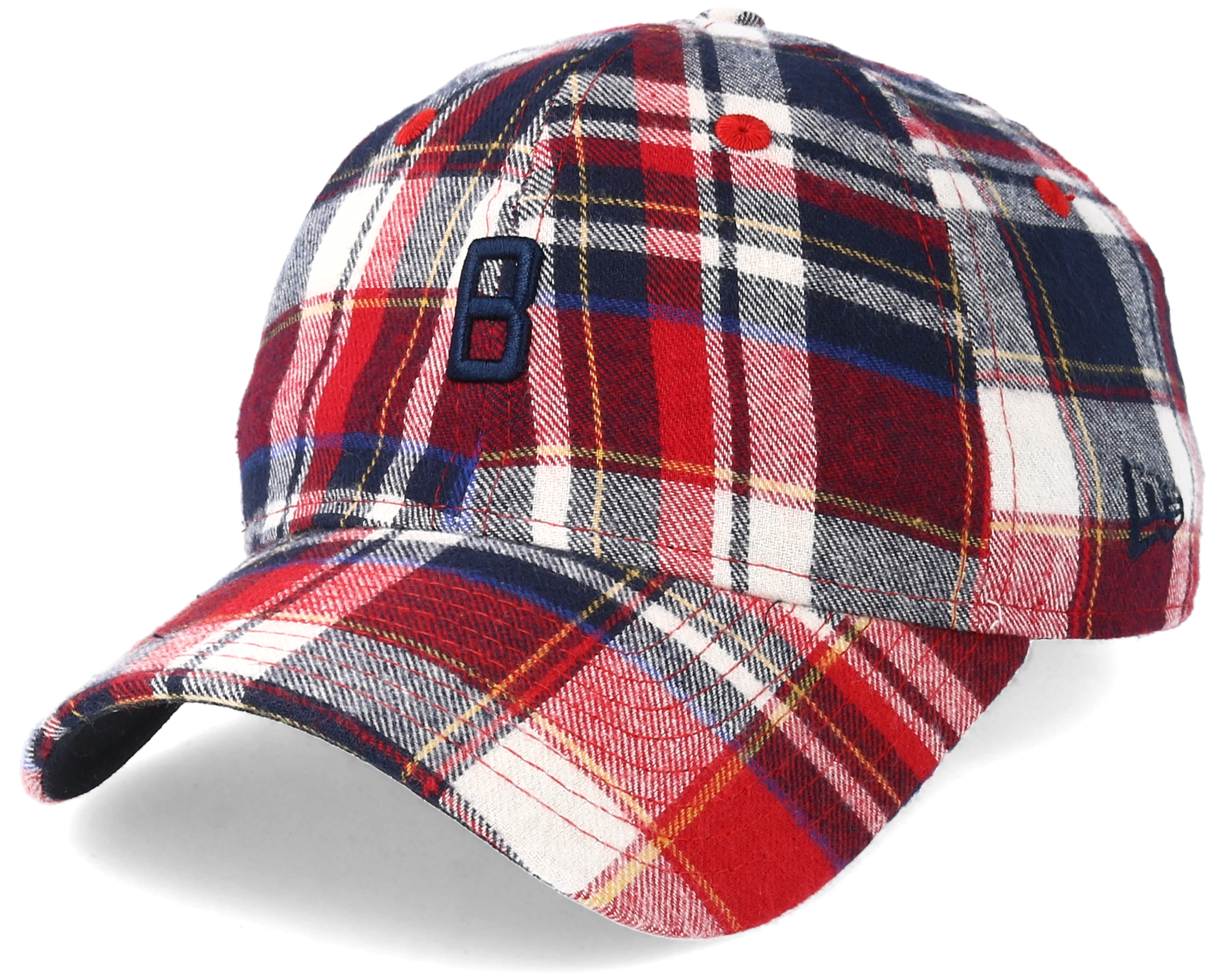 plaid red sox hat