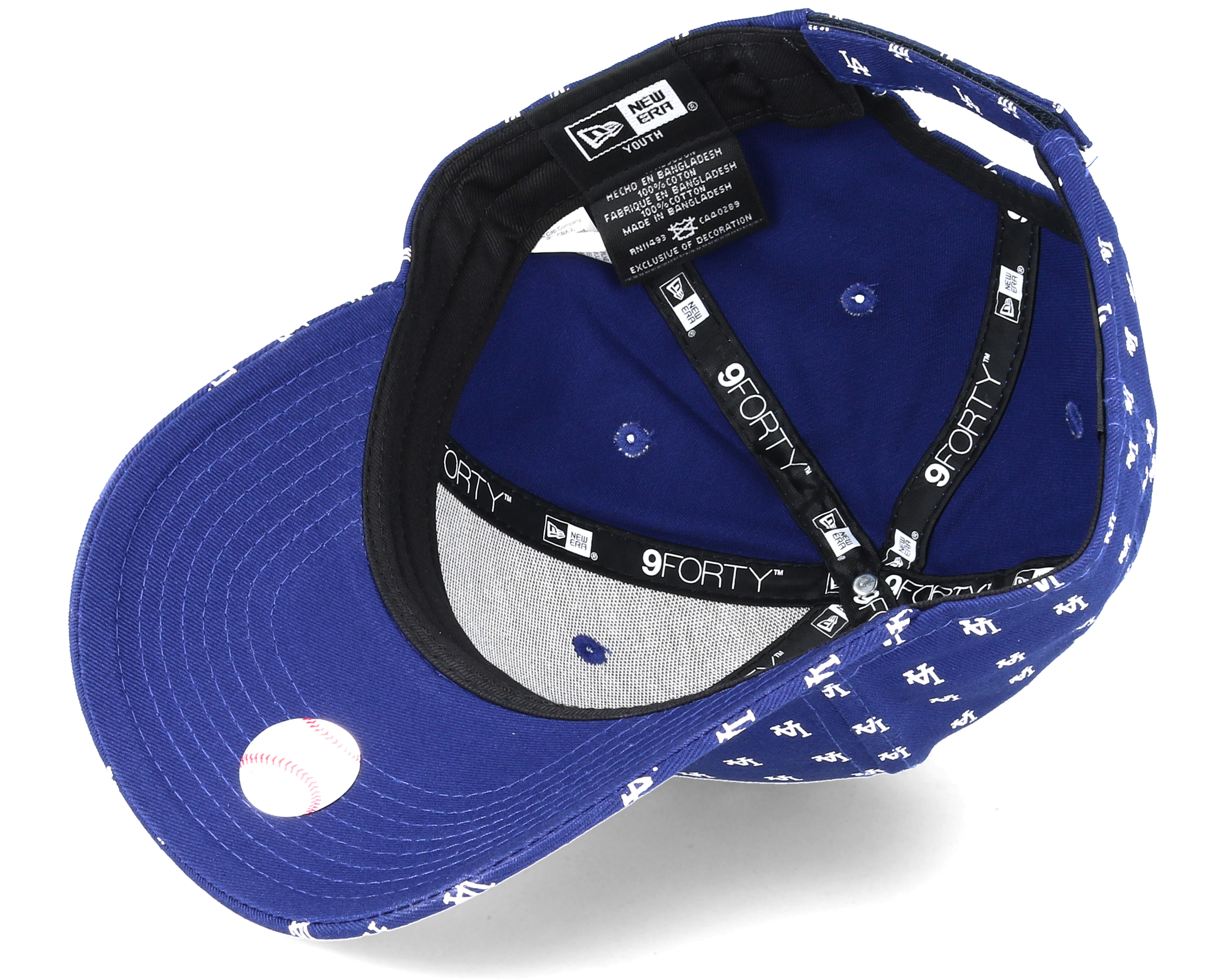 New Era Kids 9Forty LA Dodgers Child Monogram Peak Navy Blue Adjustable Cap Hat 