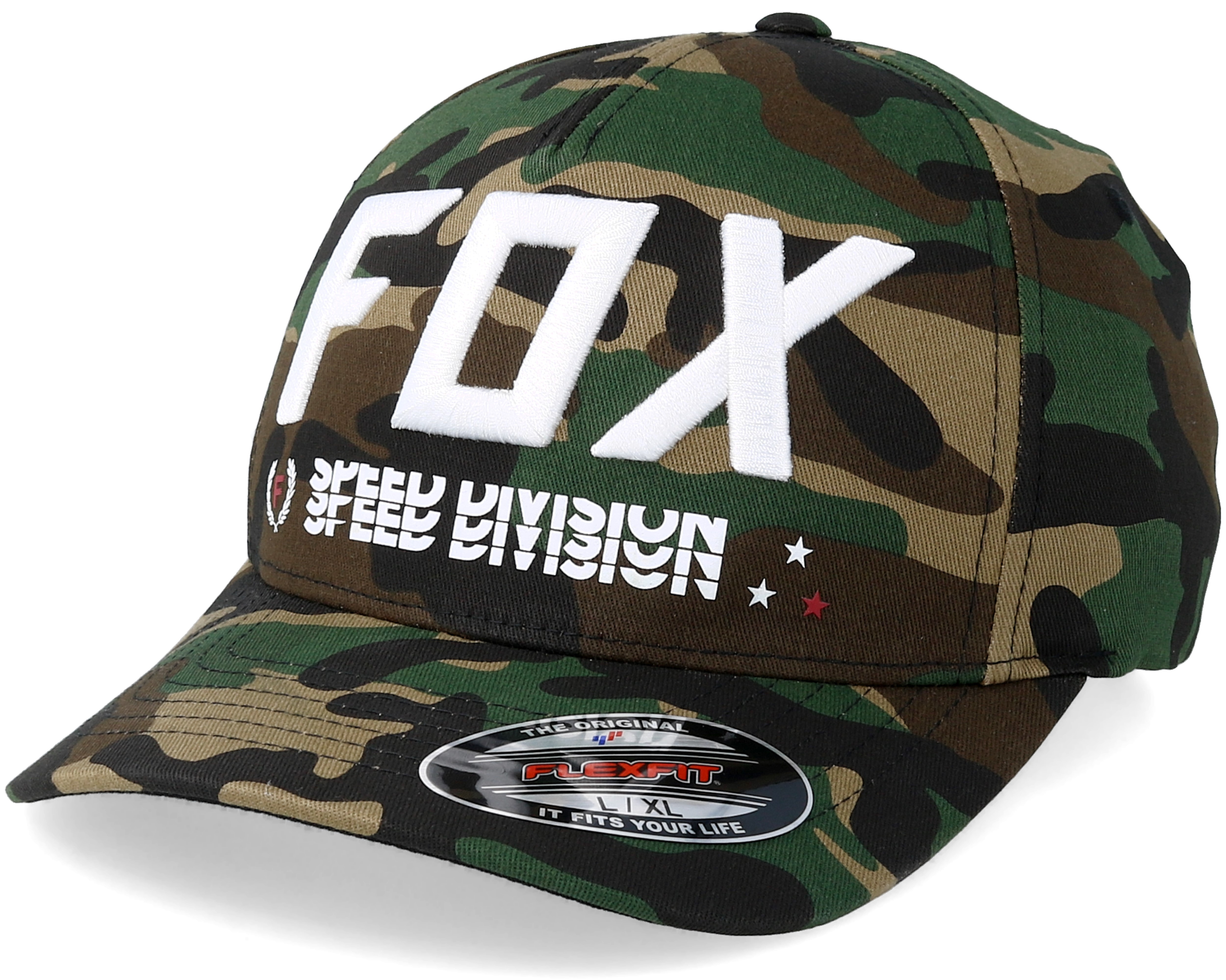 Fox Triple Threat Flexfit Hat Green Camo 