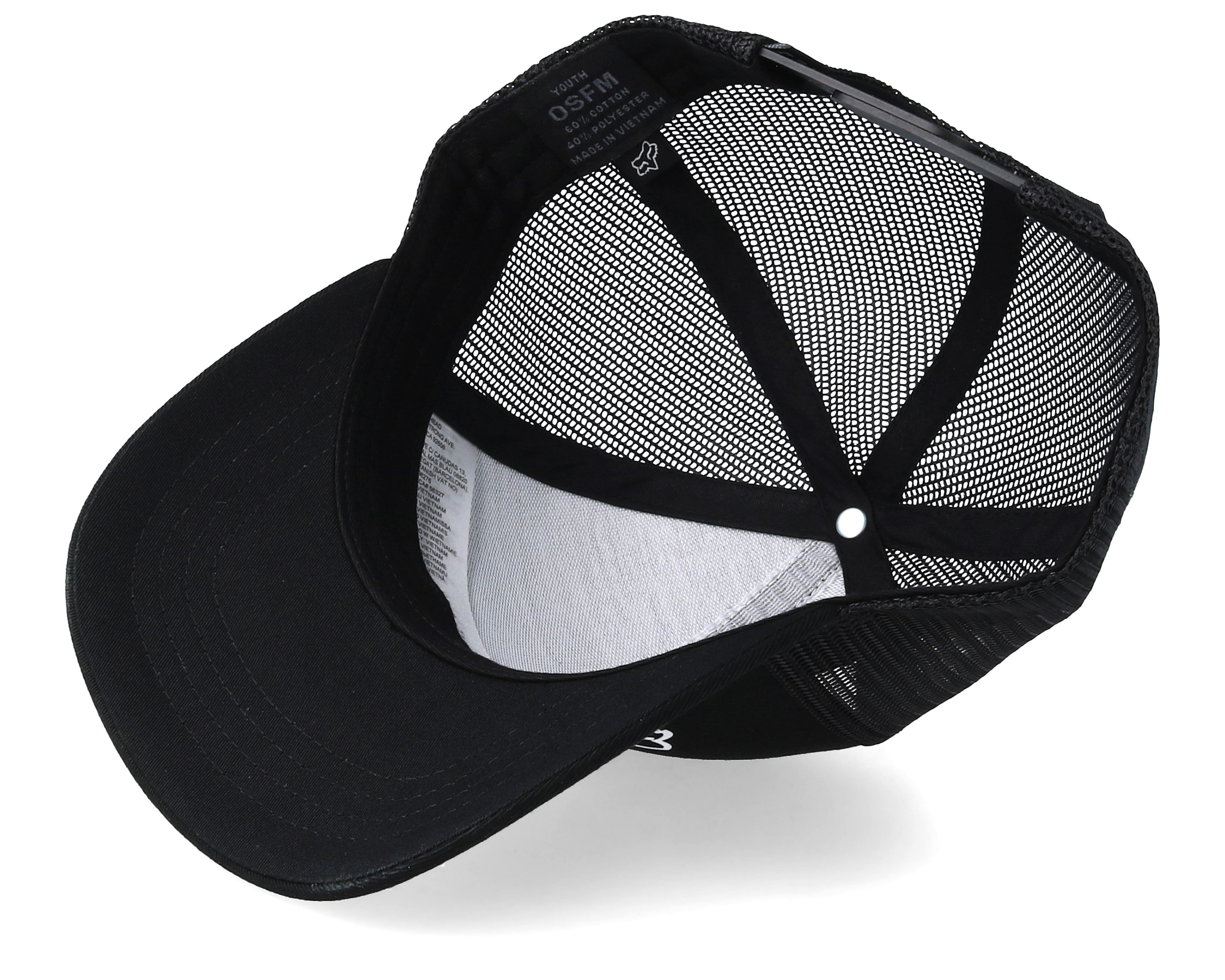 ☆WKNDRS☆ CHILD TRUCKER CAP BLACK WS2501CP02BK Kids Super Head Mesh Black Trucker - Fox | Hatstoreworld.com