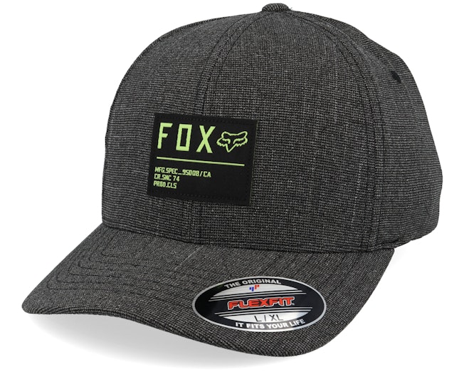 Non Stop Heather Black/Lime Green Flexfit - Fox