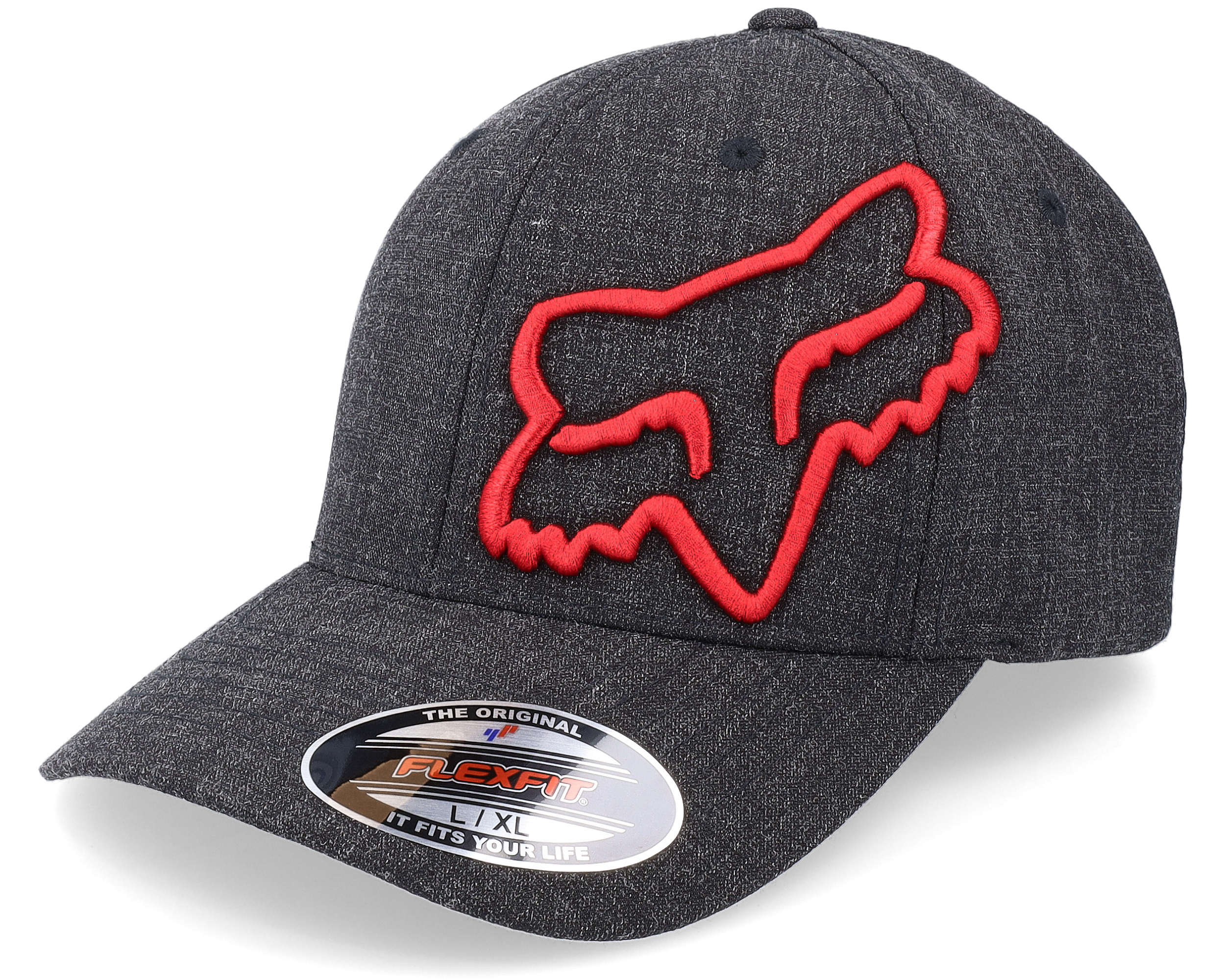Clouded Hat Heather Black/Red Flexfit