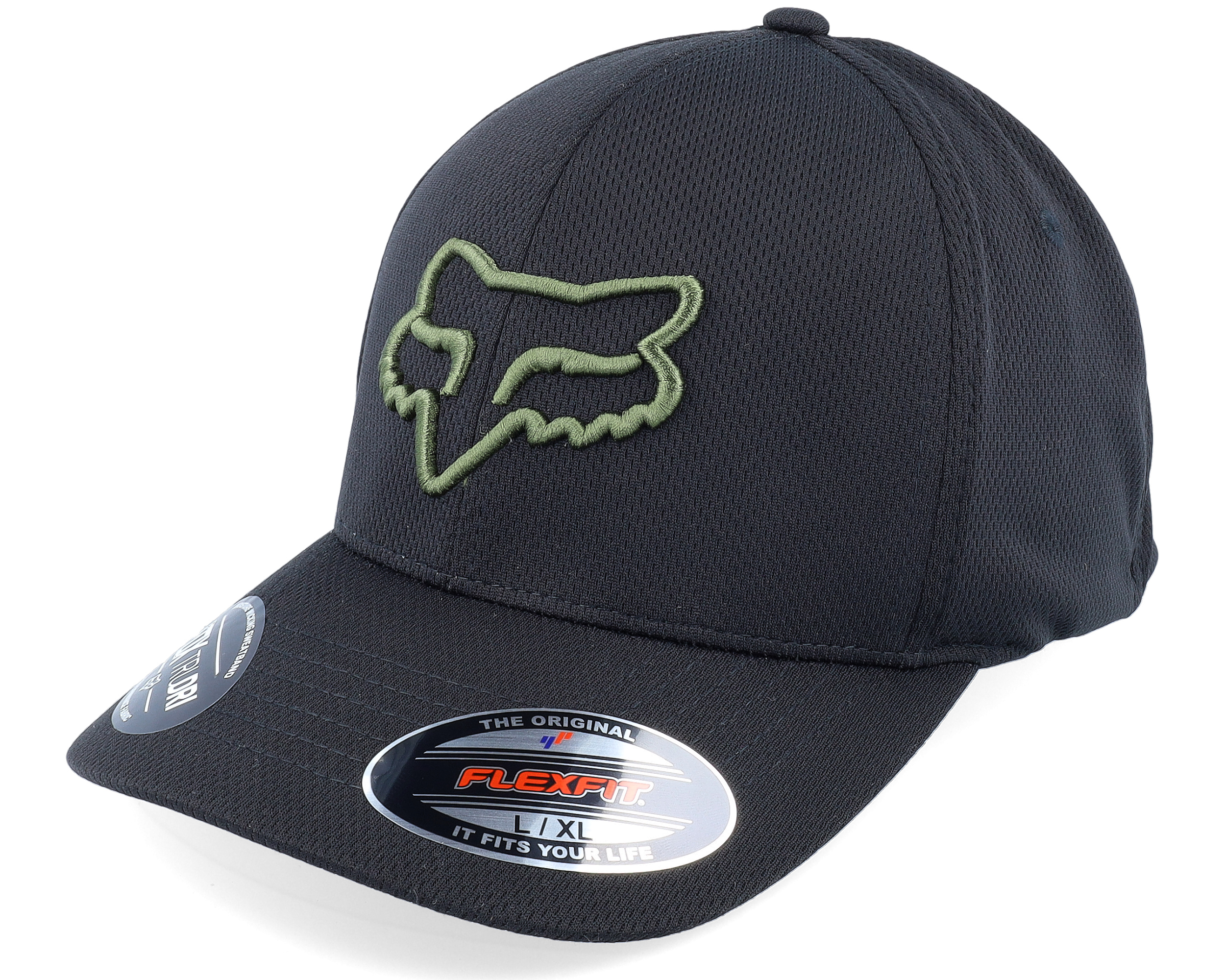 Lithotype 2.0 Hat Black/Green Flexfit - Fox cap | Hatstoreworld.com