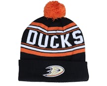 Kids Anaheim Ducks Jacquared Knit Black Pom - Outerstuff