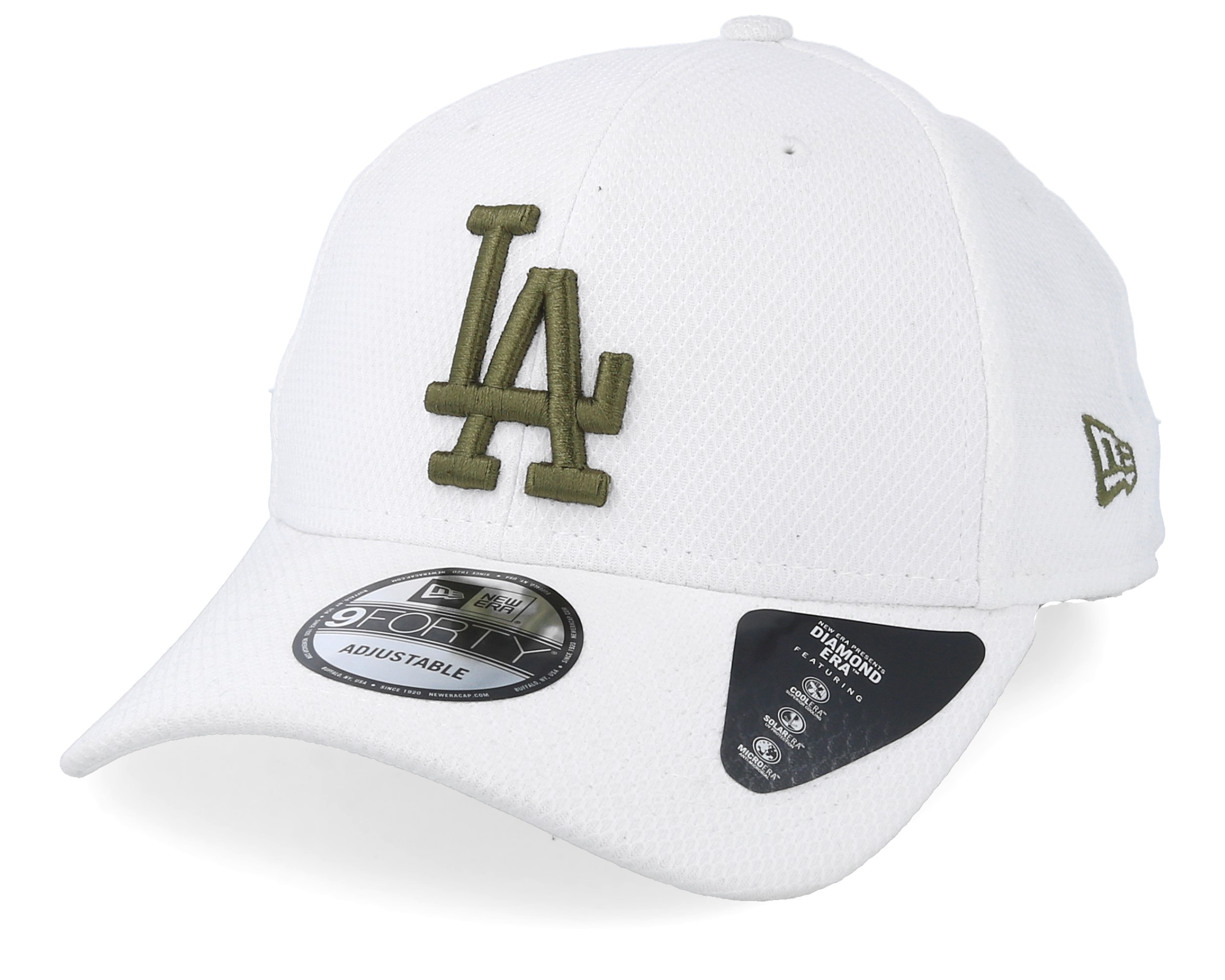 Los Angeles Dodgers Diamond Era 9Forty White/Green Adjustable - New Era ...