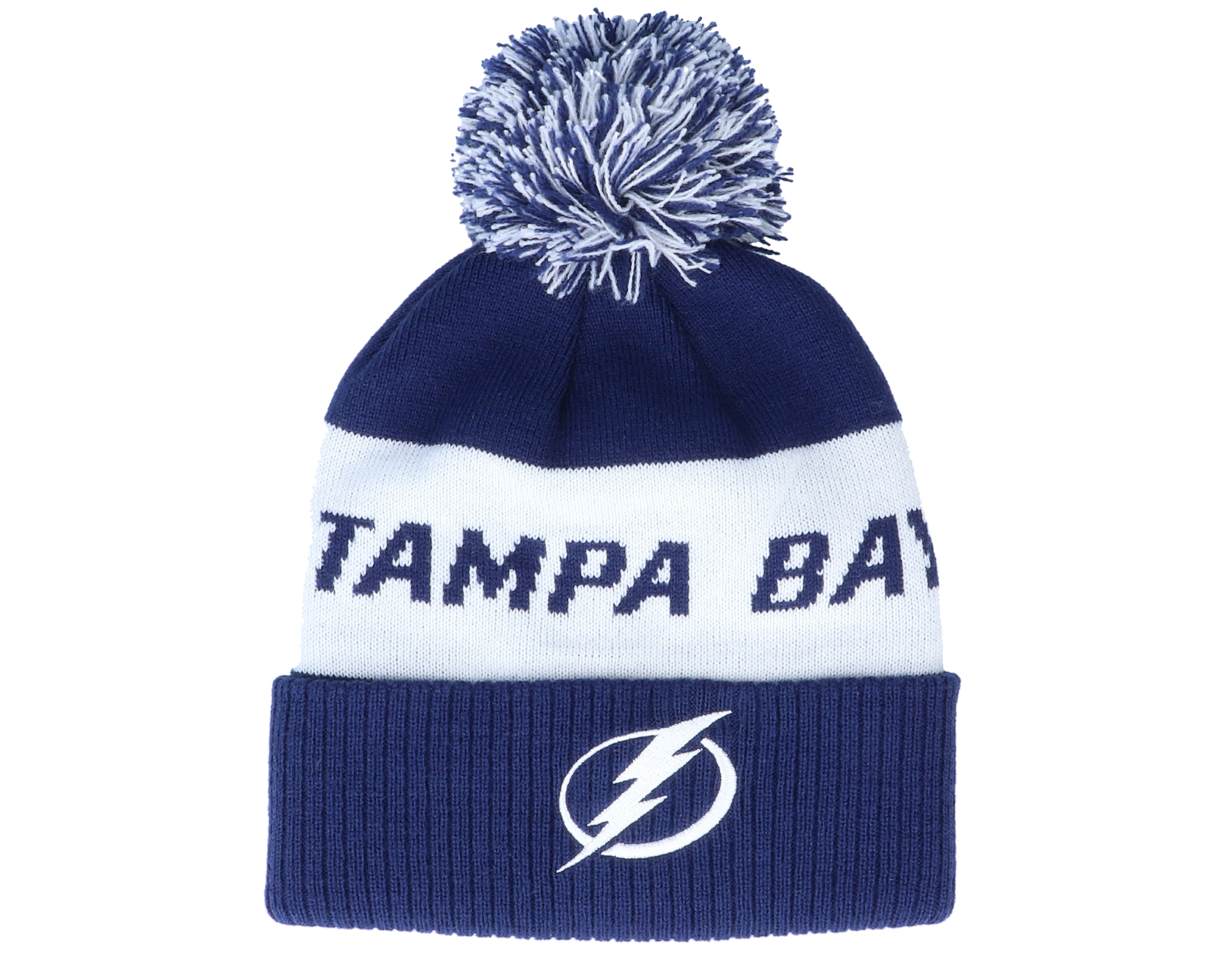 Tampa Bay Lightning Cukture Cuffed Knit Navy Pom - Adidas beanie |  