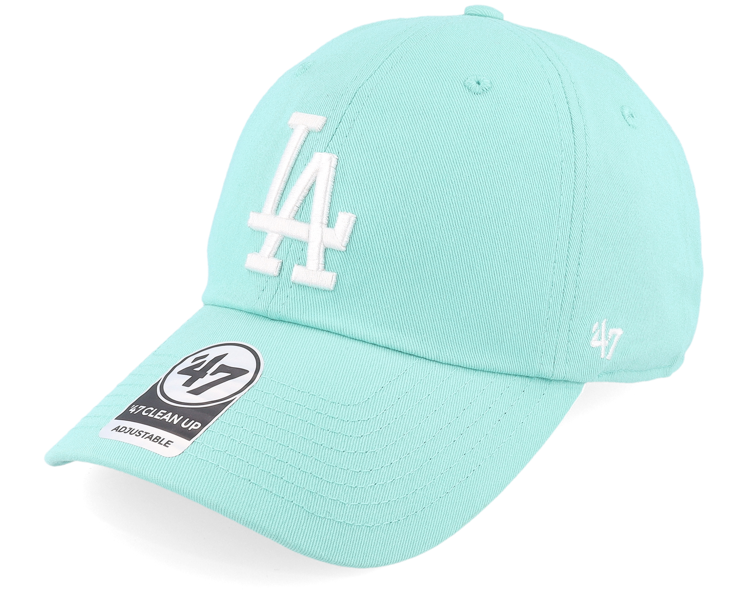 Los Angeles Dodgers MLB Clean Up Tiffany Blue Dad Cap - 47 Brand Cap ...