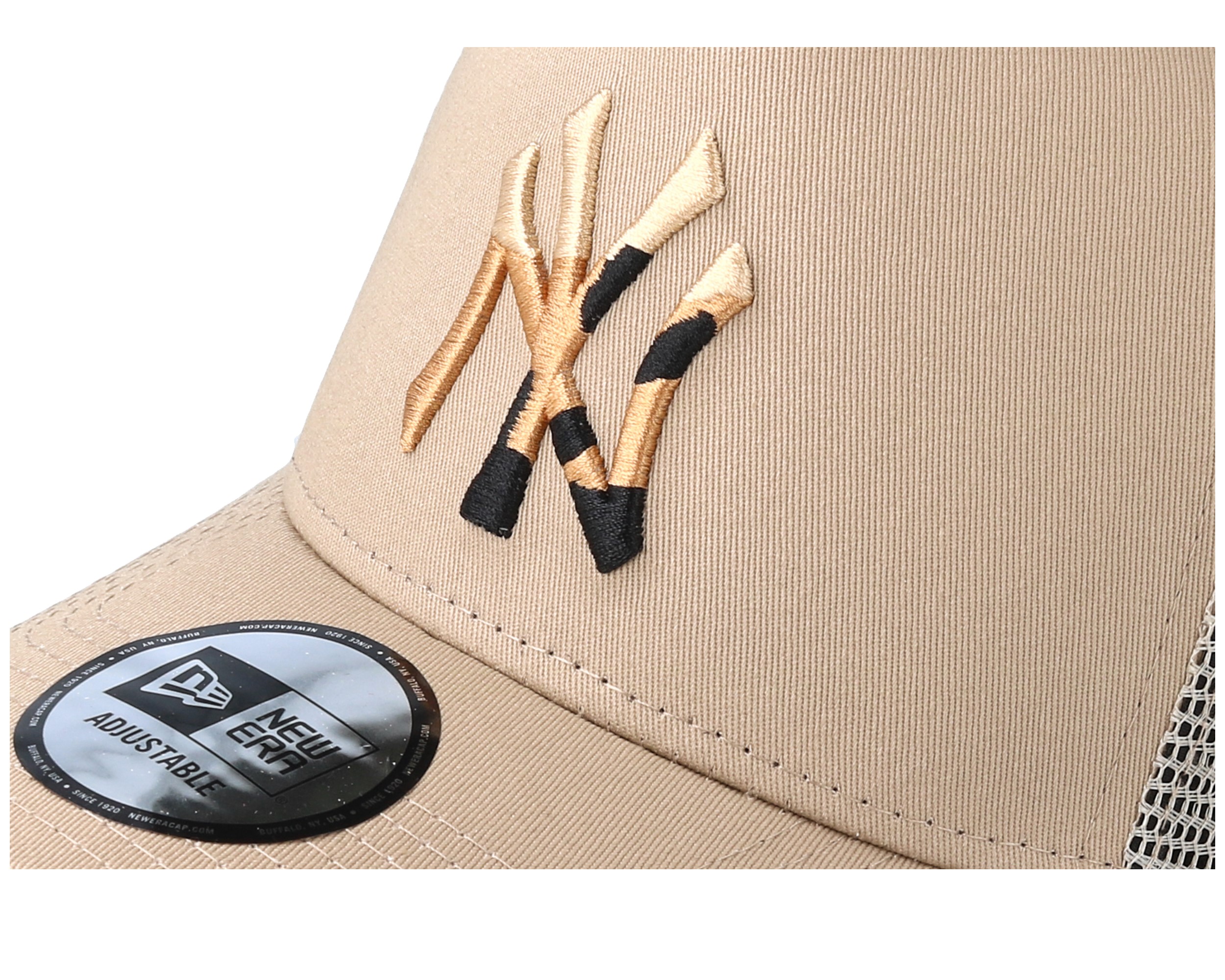 New York Yankees Camo Infill Camel Trucker