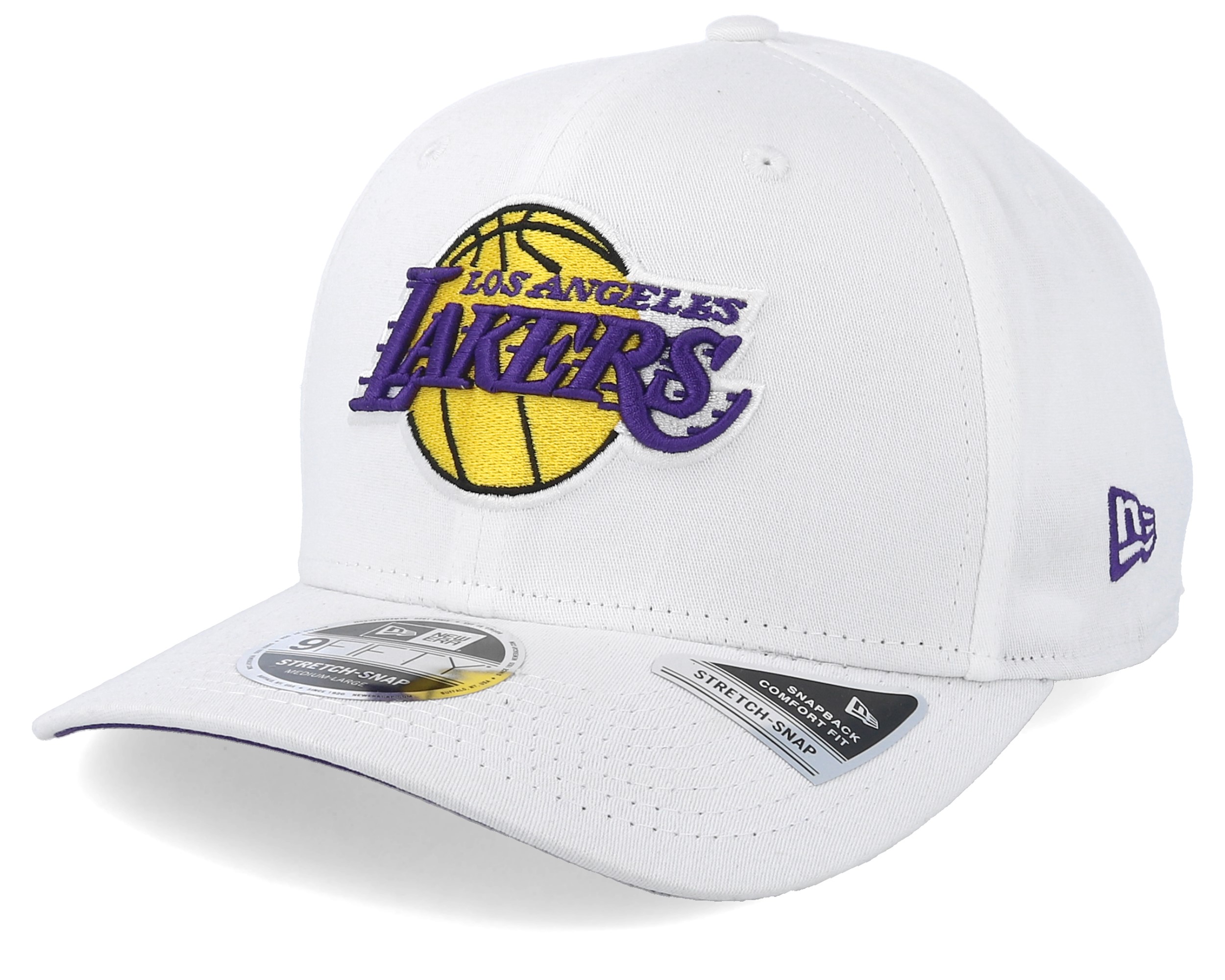 LA Lakers Stretch Snap 9Fifty White Adjustable New Era cap