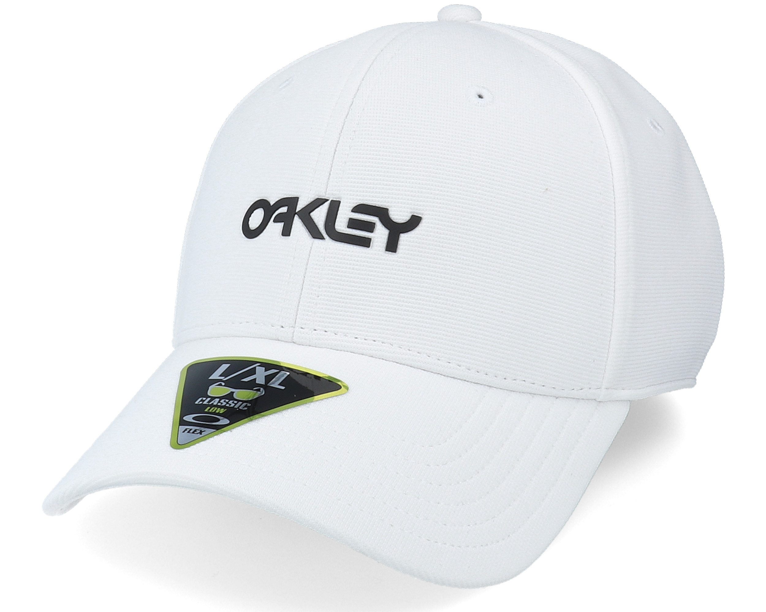 6 Panel Stretch Metallic Hat White Flexfit Oakley Cap Hatstoreworld Com