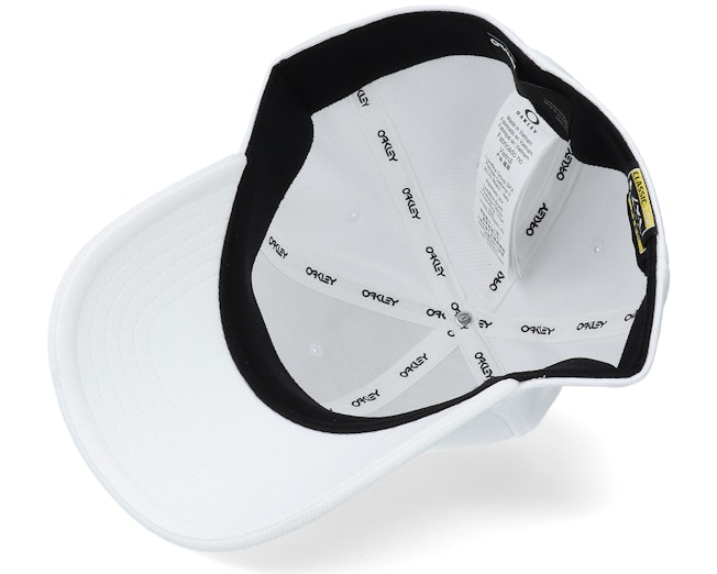 6 Panel Stretch Metallic Hat White Flexfit - Oakley - Hatstore.dk