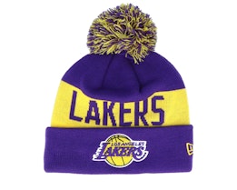 LA Lakers Tonal Knit Purple/Yellow Pom - New Era