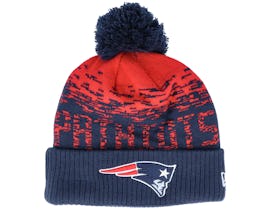 New England Patriots NFL Sport Knit Cuff Navy/Red Pom - New Era