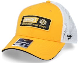 Boston Bruins Iconic Defender Yellow Gold/White Trucker - Fanatics