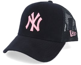 New York Yankees A-Frame Felt Black/Pink Trucker - New Era
