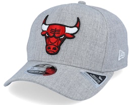 Chicago Bulls Heather Base 9Fifty Stretch Snap Heather Grey/Red Adjustable - New Era