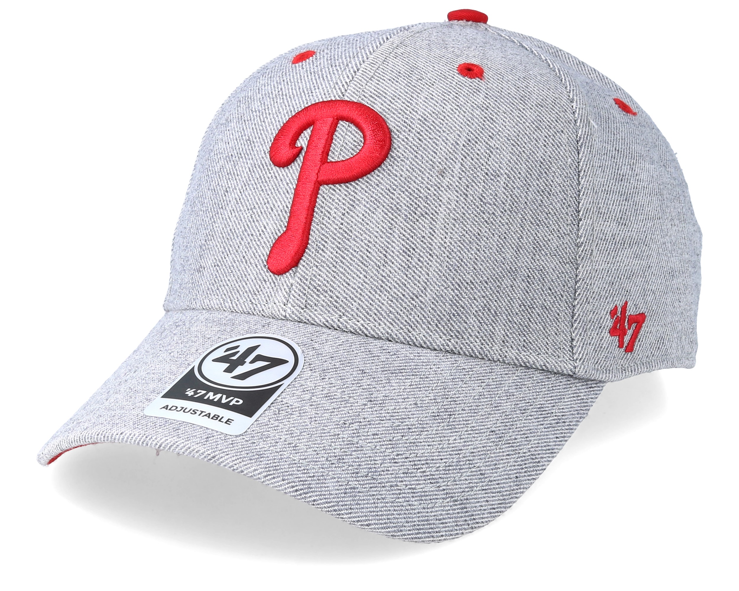 47 Adjustable Gray and Red Phillies Cap