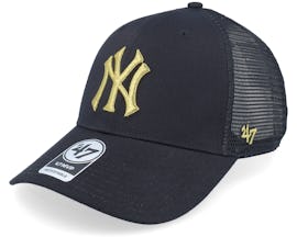 New York Yankees Branson Metallic Mvp Black/Gold Trucker - 47 Brand