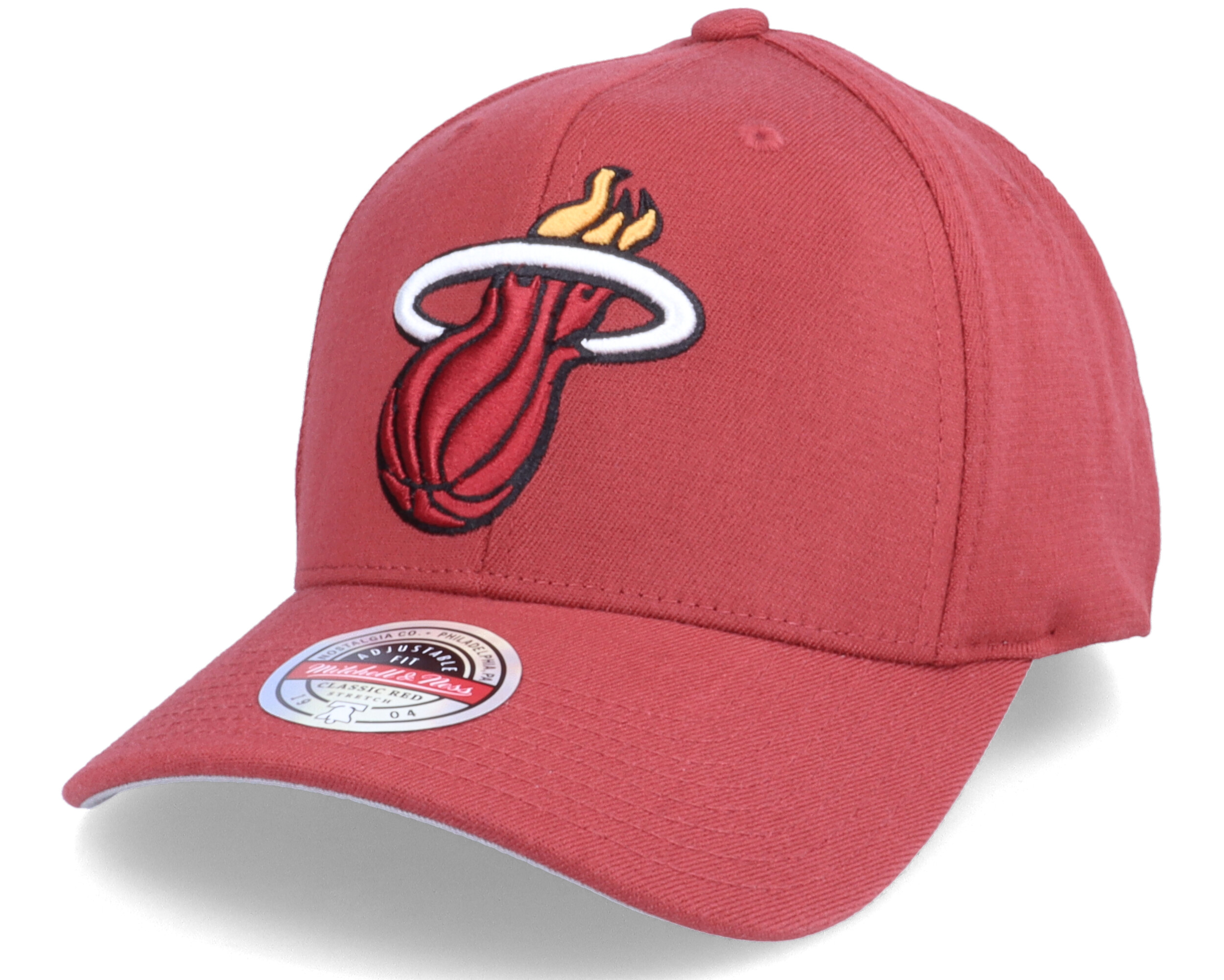 Miami Heat Team Ground Stretch Maroon Adjustable - Mitchell