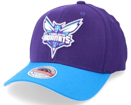 Charlotte Hornets Wool 2 Tone Stretch Purple/Teal Adjustable - Mitchell & Ness