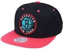 Brooklyn Nets Tone Santa Ana 2 Black/Pink Snapback - Mitchell & Ness