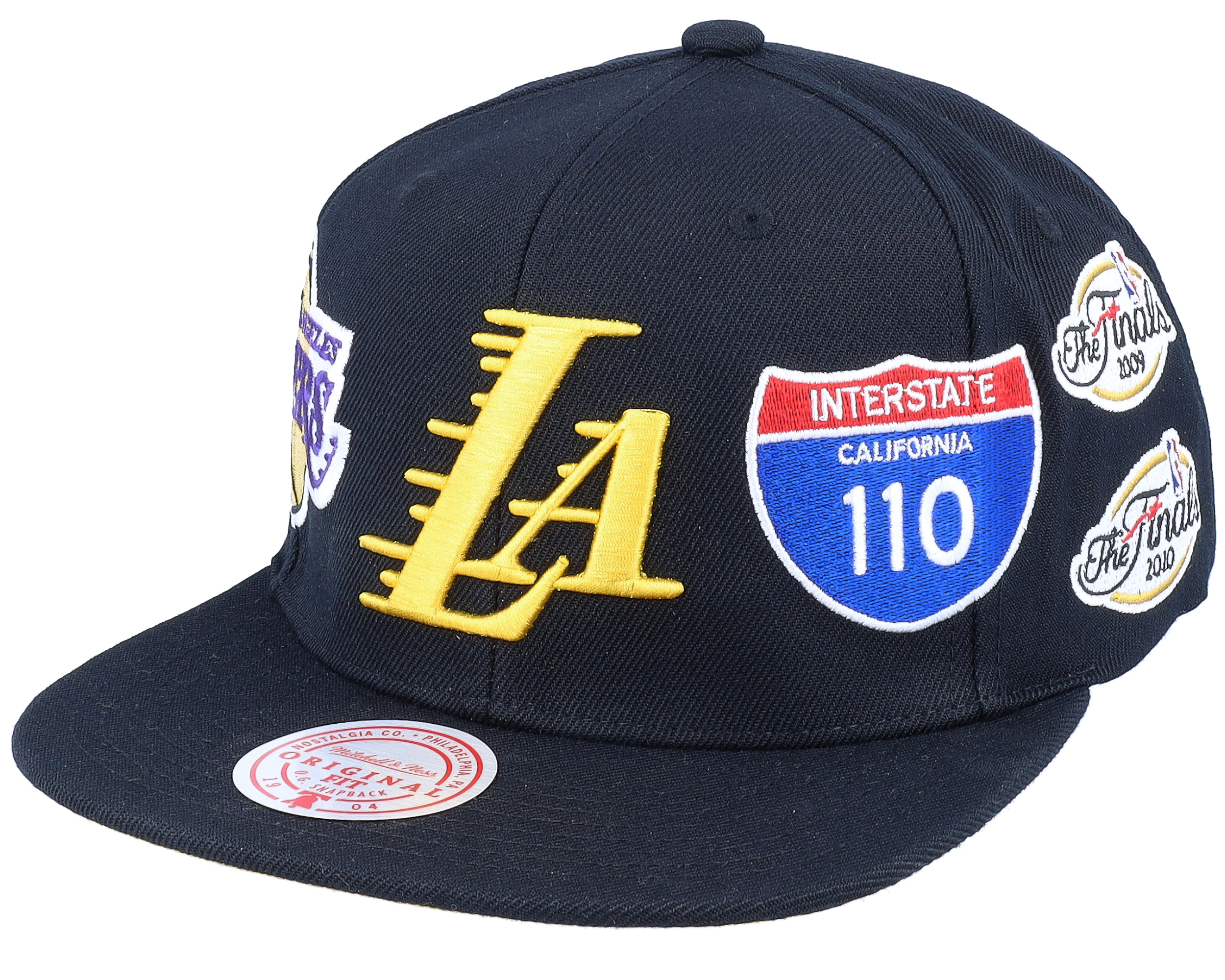 Mitchell and Ness Los Angeles Lakers Champ Patch Snapback Hat Black